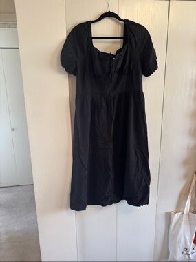 Reitmans Black Puff-Sleeve Midi Dress